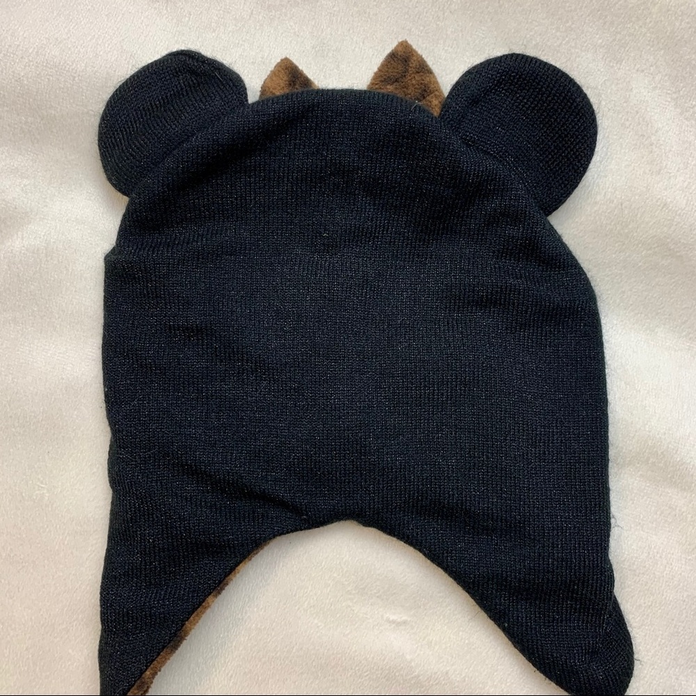 Walt Disney Mini Mouse Face with ears black white & Leopard print fleece Beanie - Picture 9 of 16